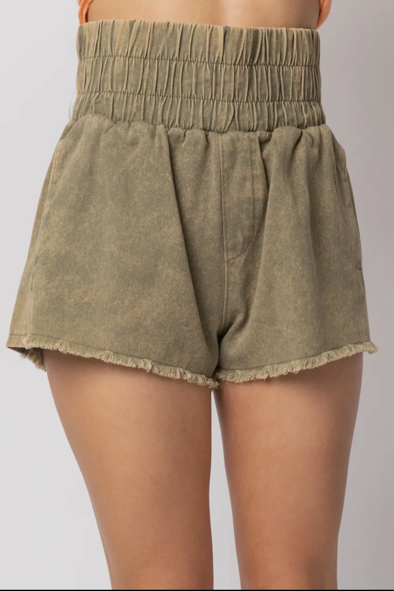 High Waist Twill Shorts