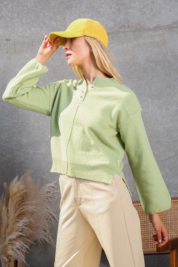 Button Oversized Sweater