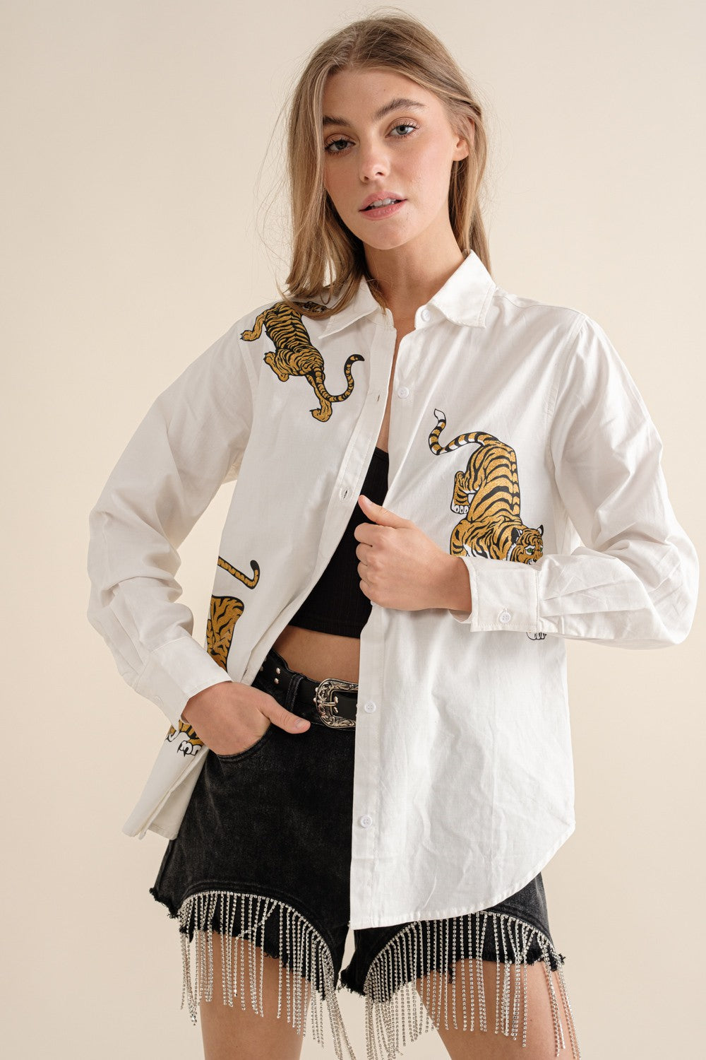 Poplin Tiger Blouse