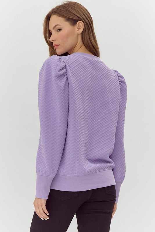 Embossed Texture Long Sleeve Top