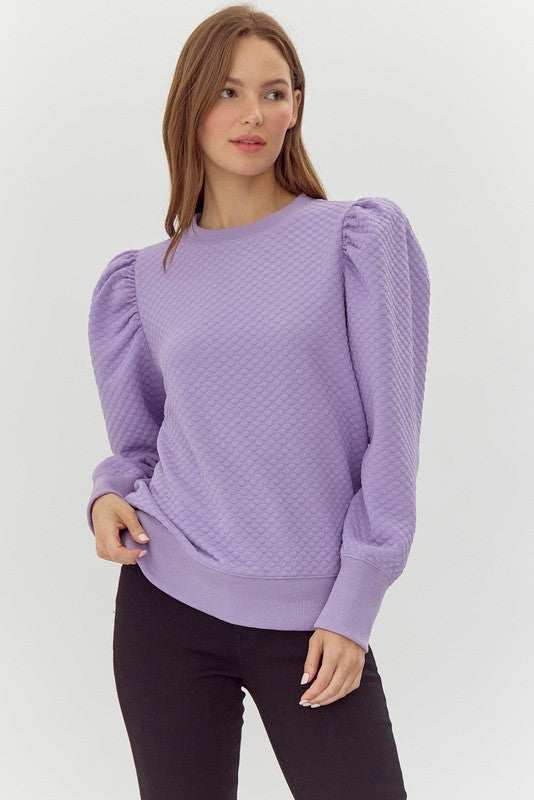 Embossed Texture Long Sleeve Top