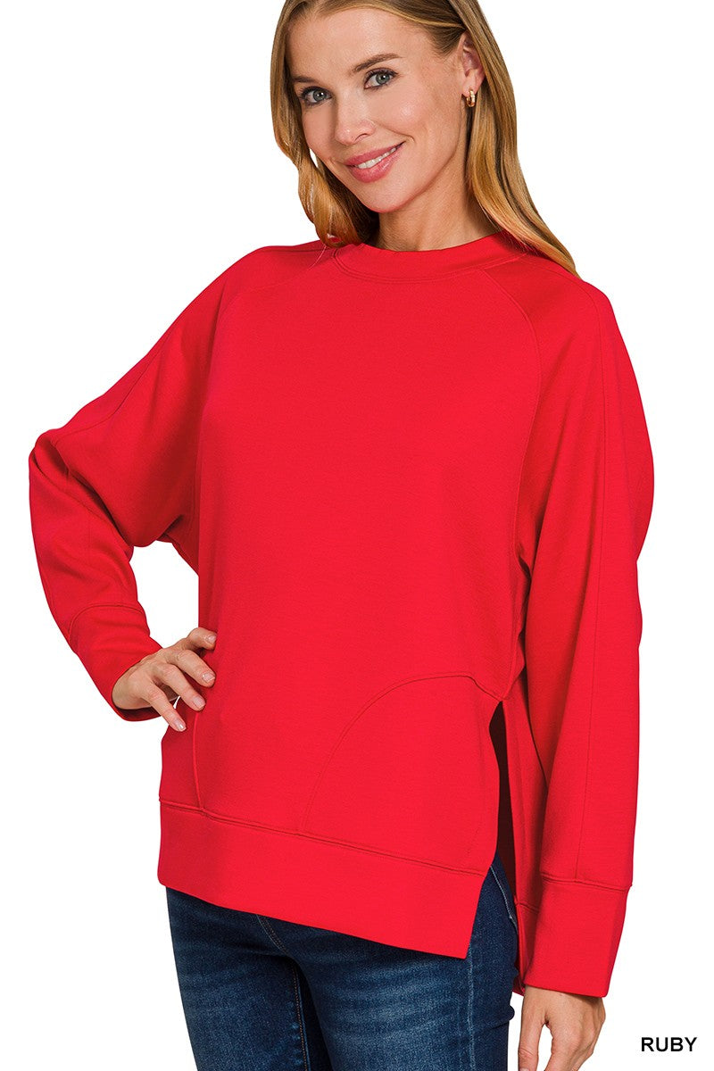 Scuba Side Slit Pullover