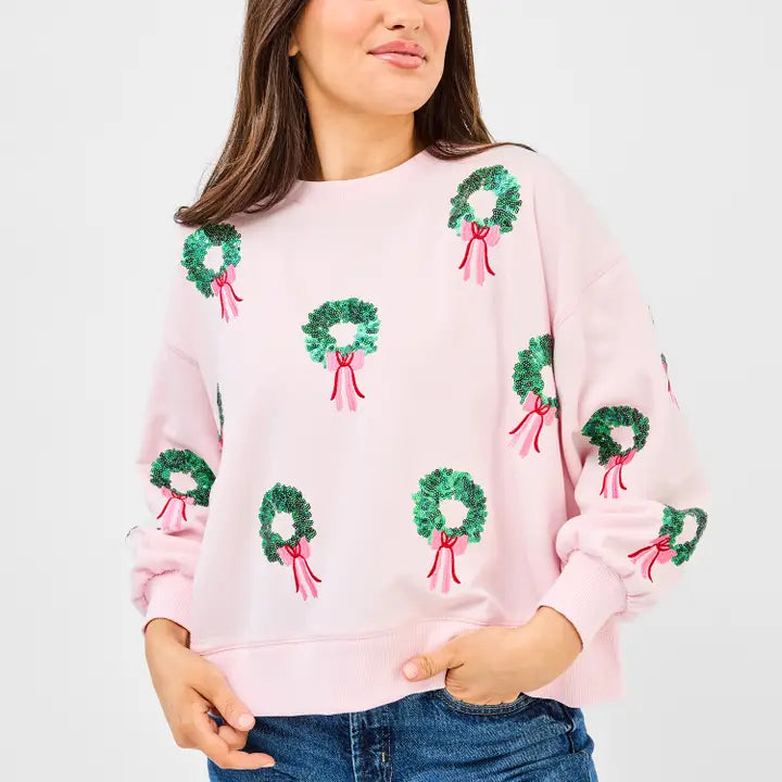 Pink Wreath Sweatshirt
