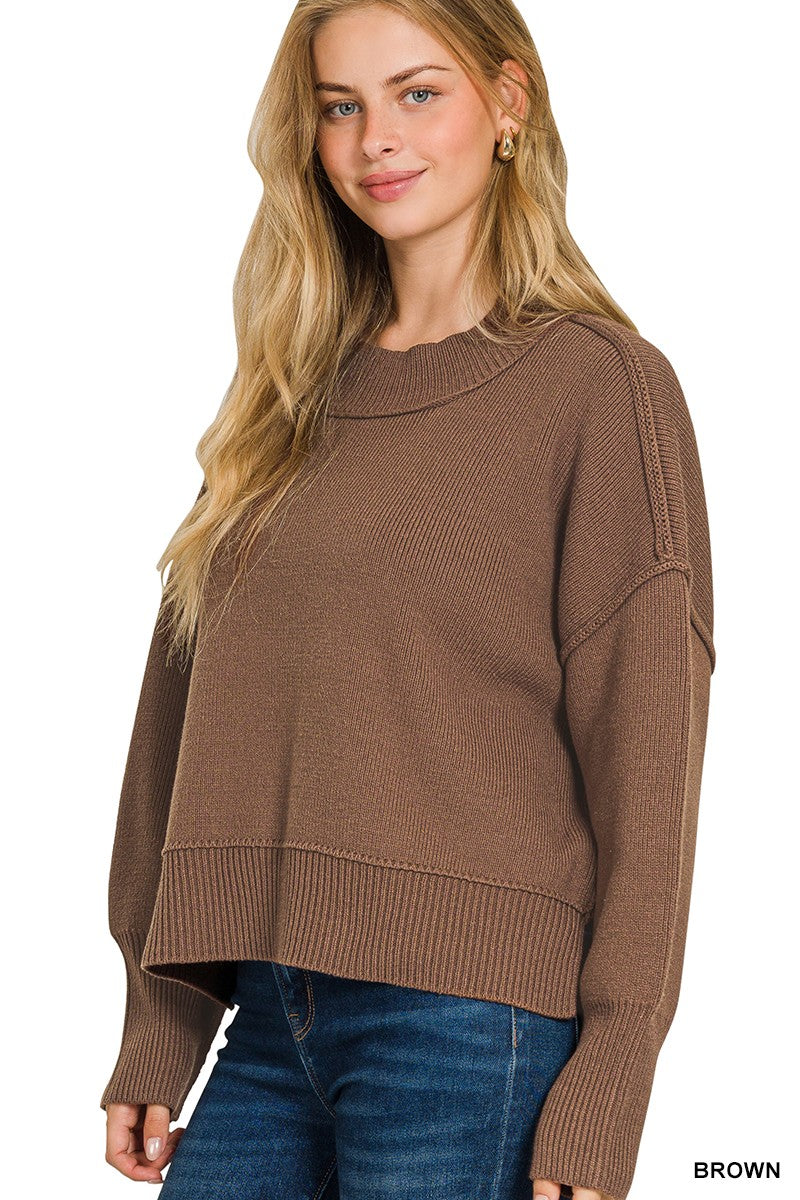 Wide Neck Band Drop Shoulder