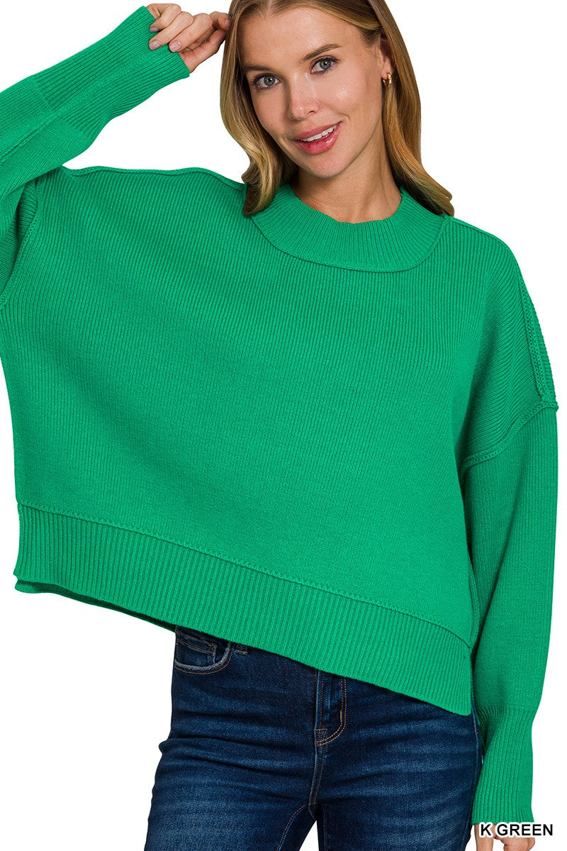 Wide Neck Band Drop Shoulder