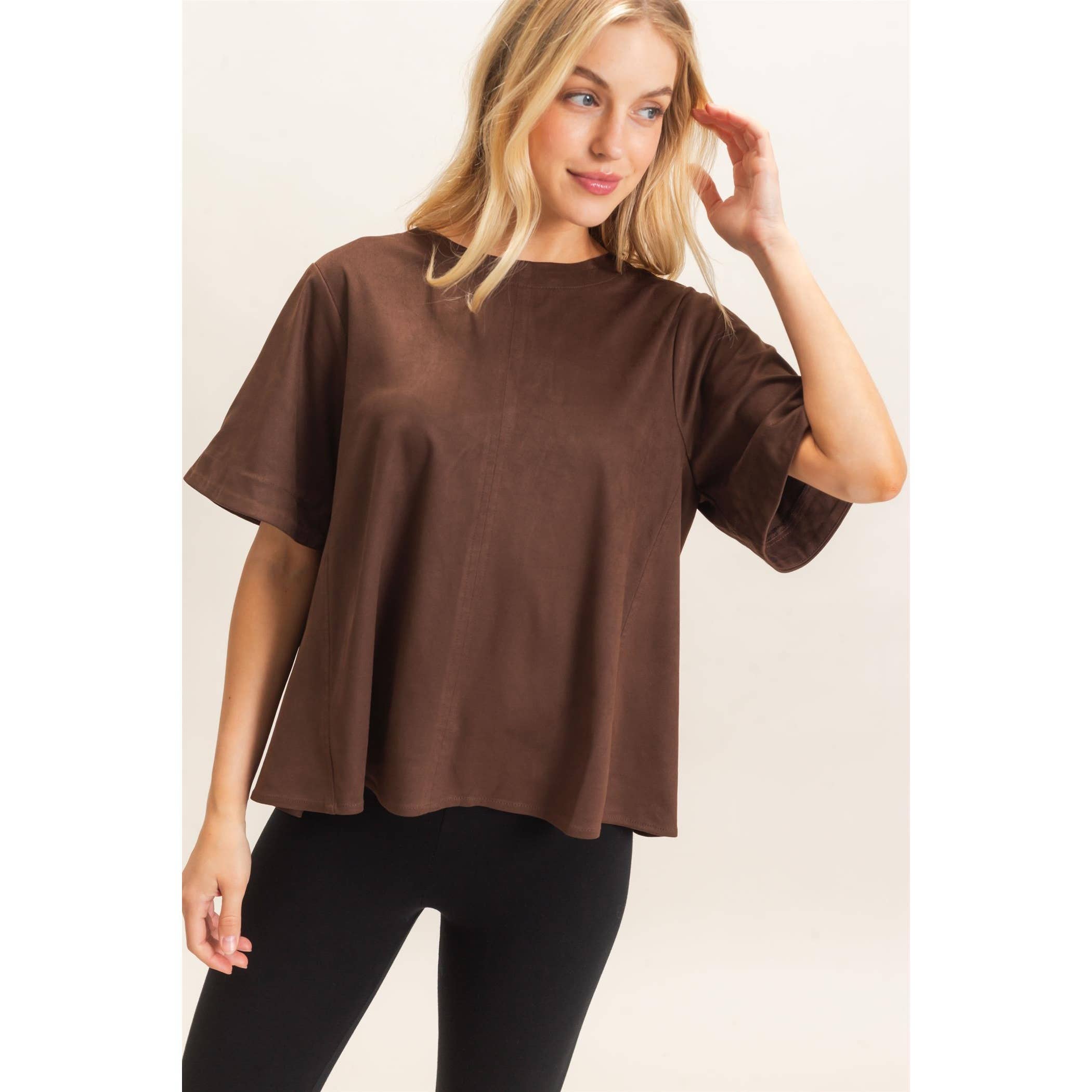 Suede Boat Neck Top (mid-September)