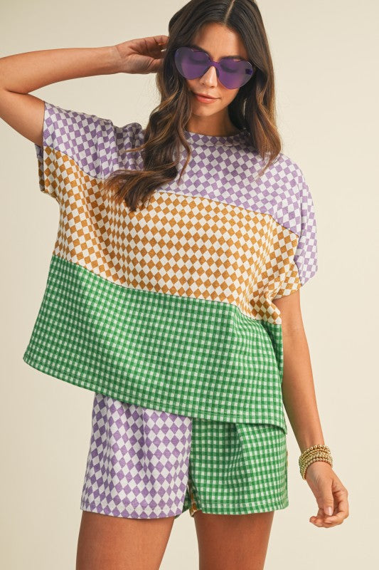 Checker Block Print MG Set