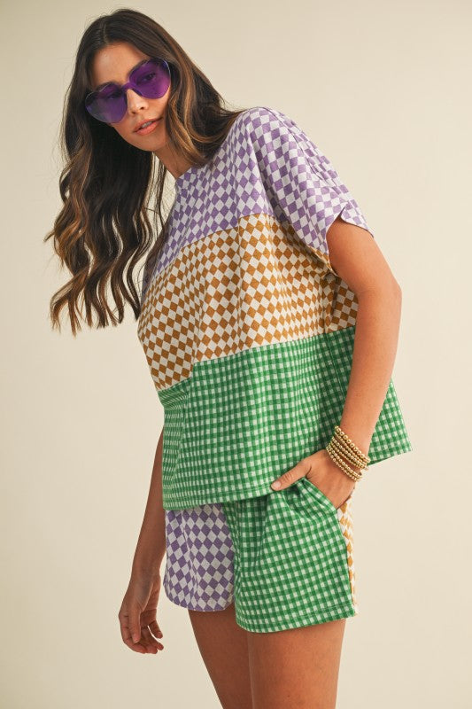 Checker Block Print MG Set