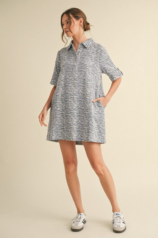 Zebra Print Pocket Dress