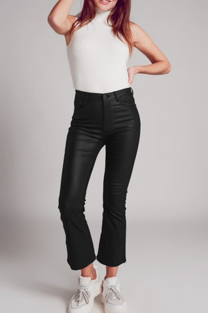 Faux Leather Flare Pant