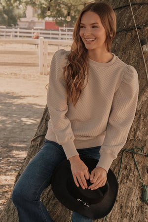 Embossed Texture Long Sleeve Top