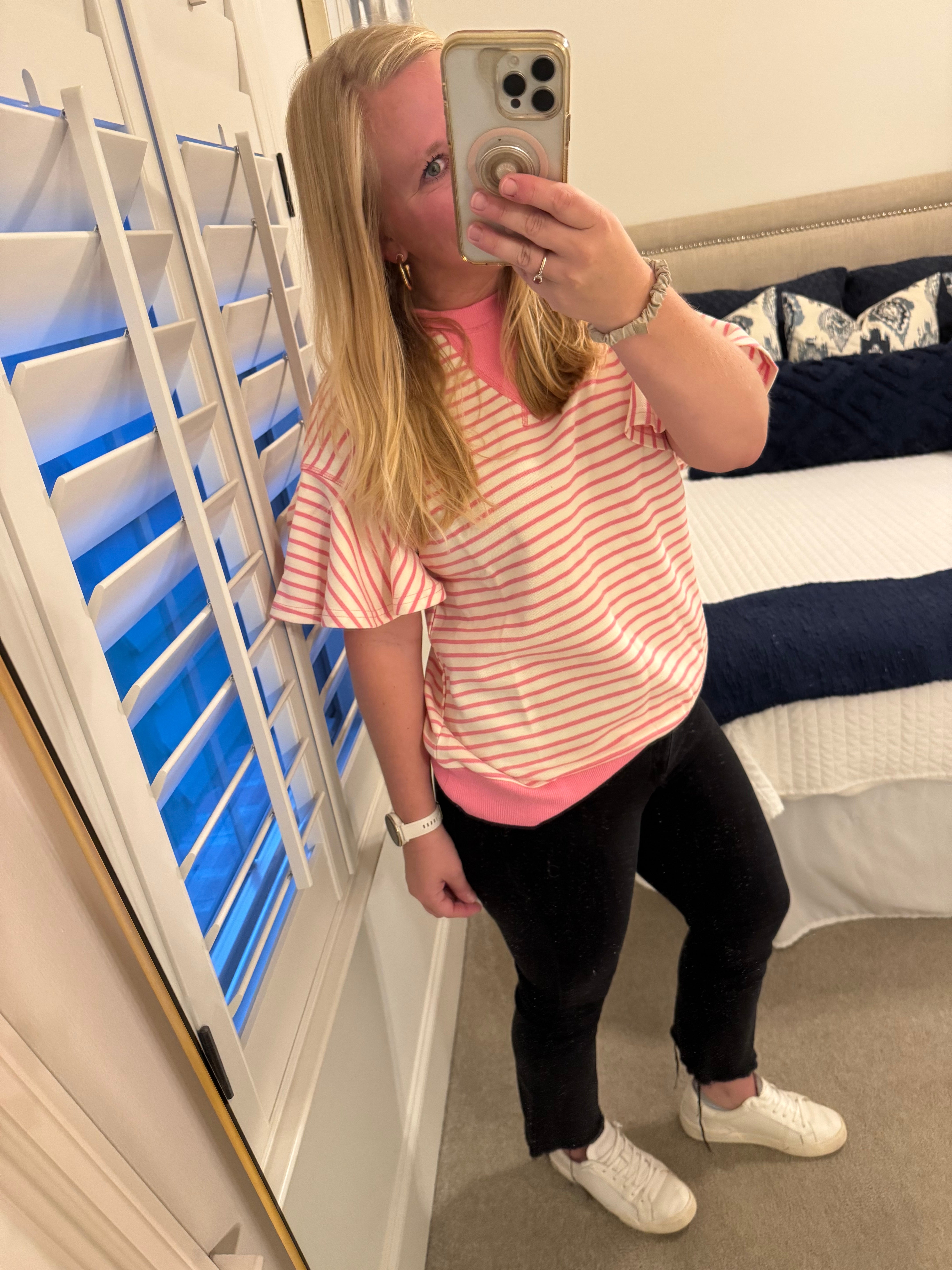 Striped Ruffle Sleeve