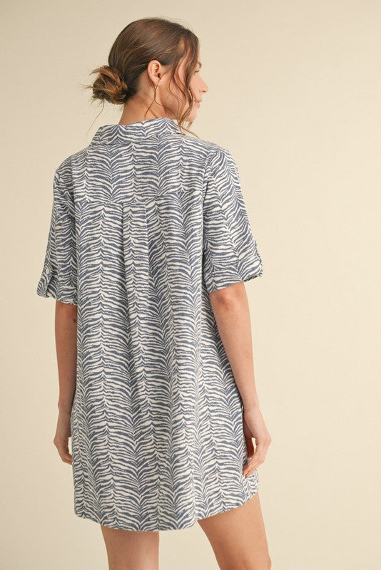 Zebra Print Pocket Dress