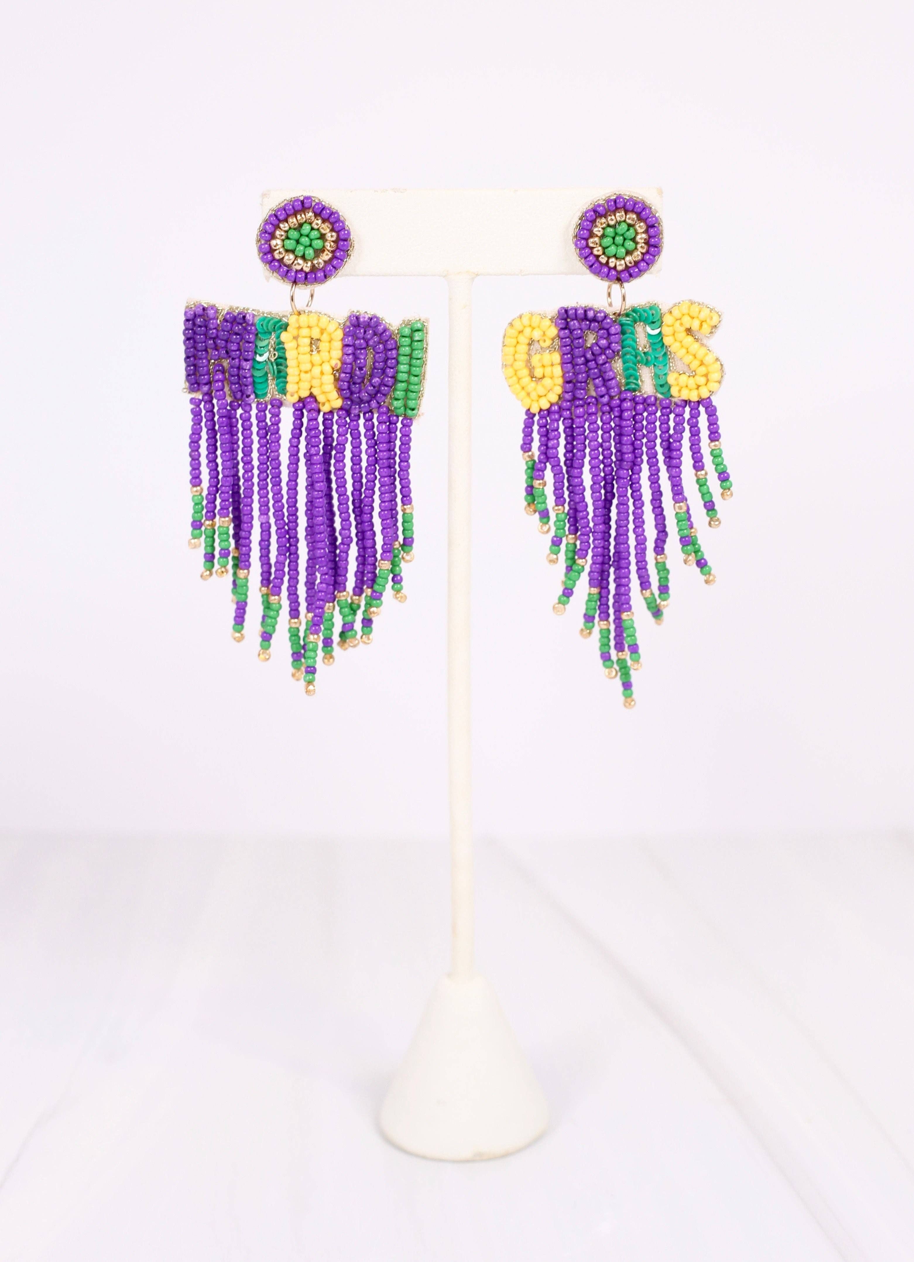 Mardi Gras Fringe Earring