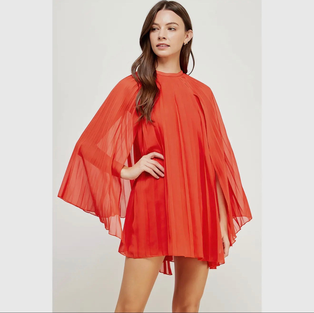 Chiffon Cape Mini Dress