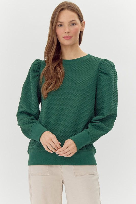 Embossed Texture Long Sleeve Top