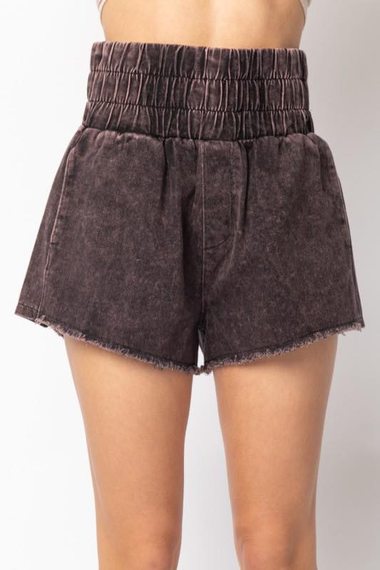 High Waist Twill Shorts
