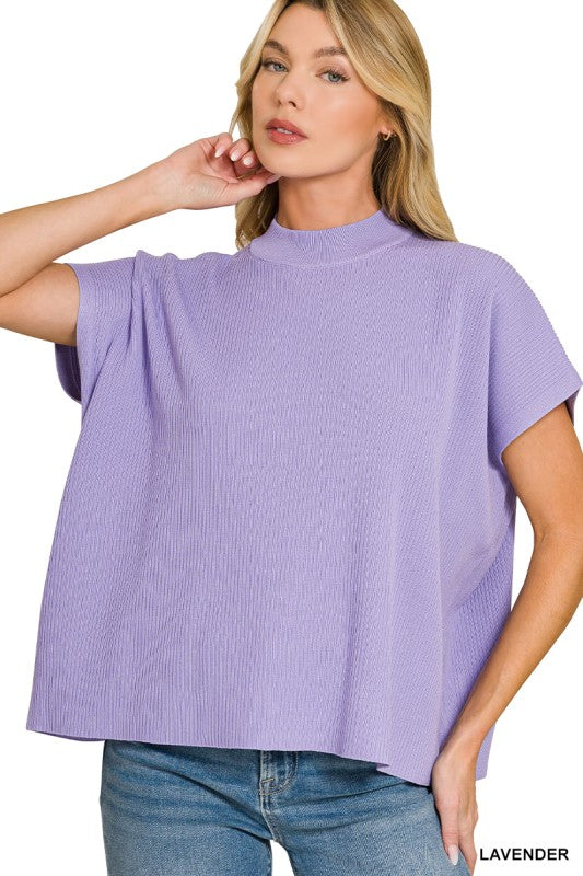 Mock Neck Boxy Top