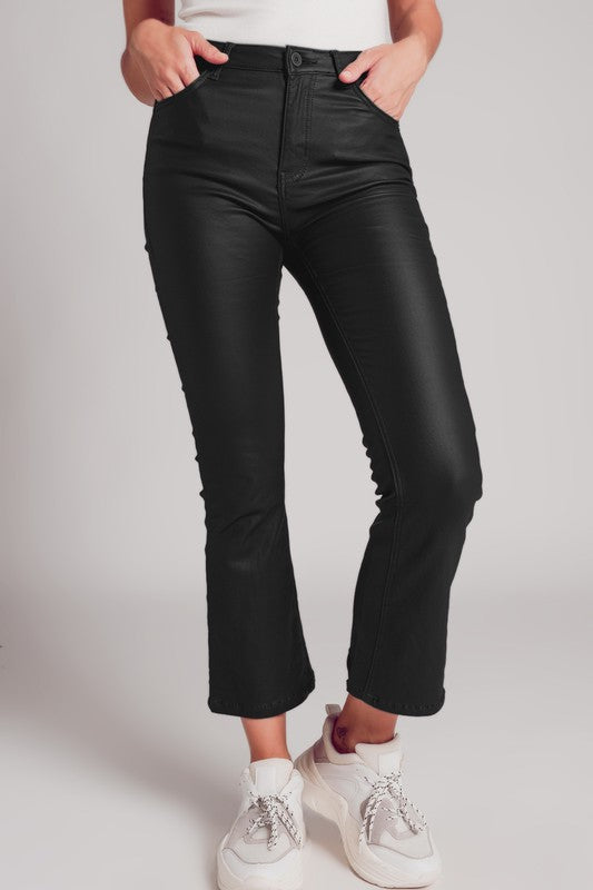 Faux Leather Flare Pant