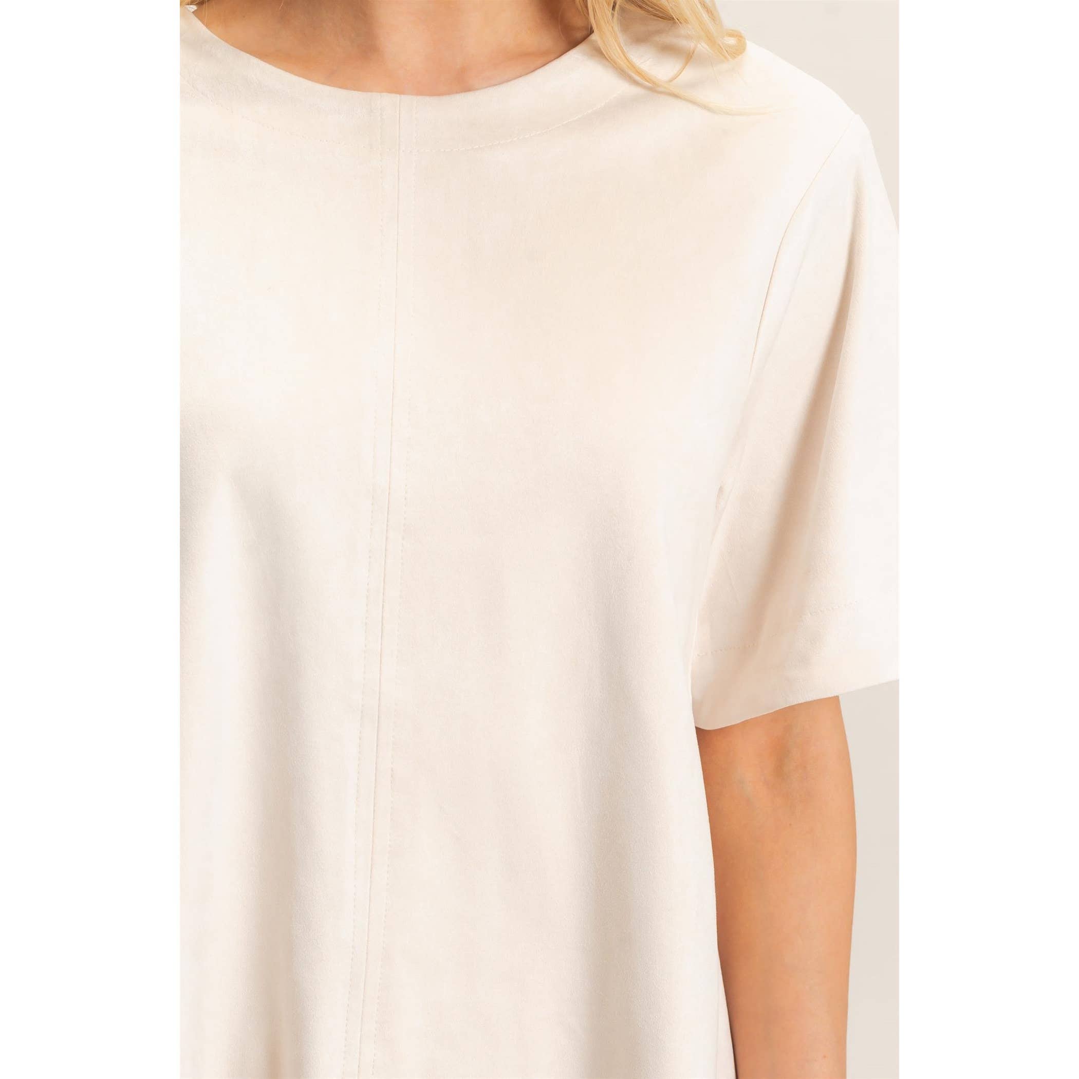 Suede Boat Neck Top (mid-September)