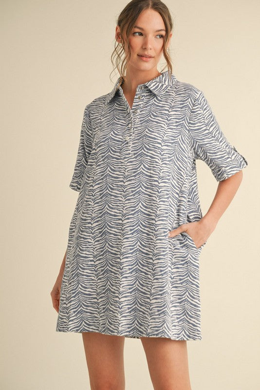 Zebra Print Pocket Dress
