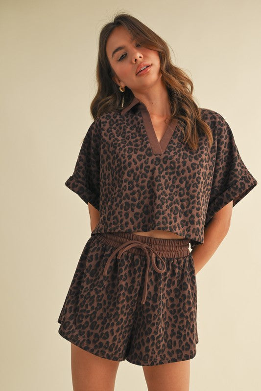 Leopard Cropped Set