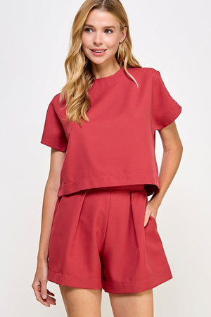 Solid Short Sleeve Set