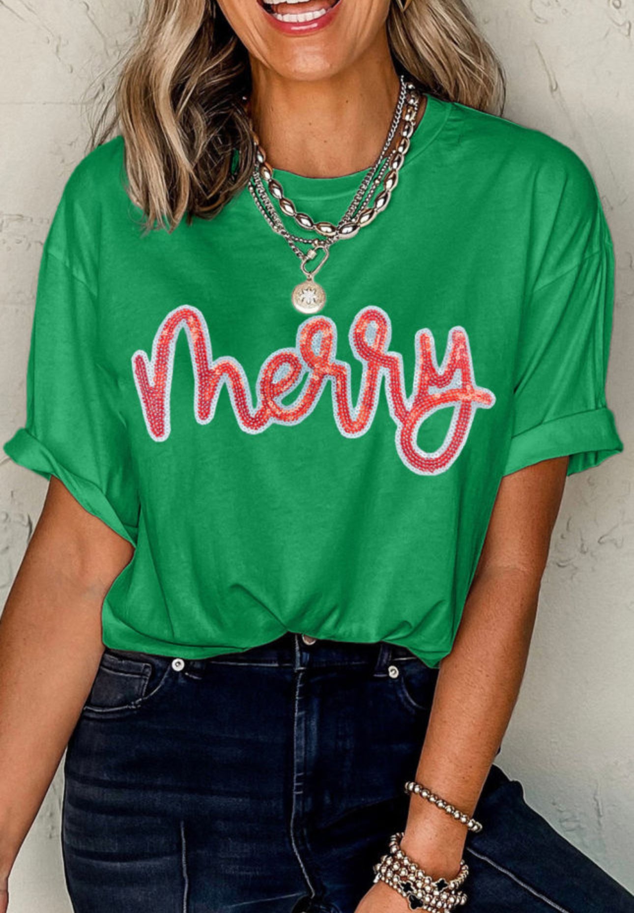 Merry Sequin Tee