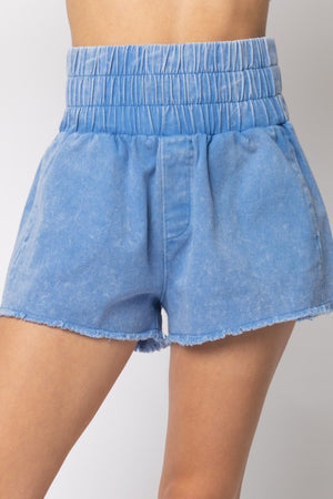 High Waist Twill Shorts