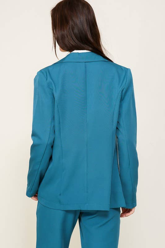 Classic One-Button Tailored Blazer