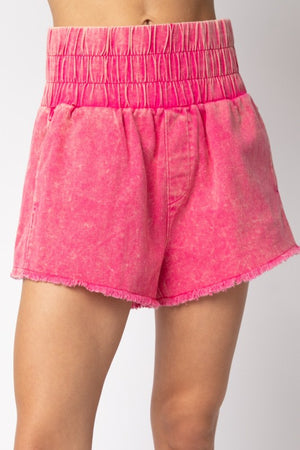 High Waist Twill Shorts