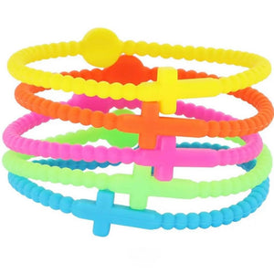 Silicone Cross Bracelet Set