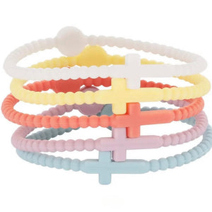 Silicone Cross Bracelet Set