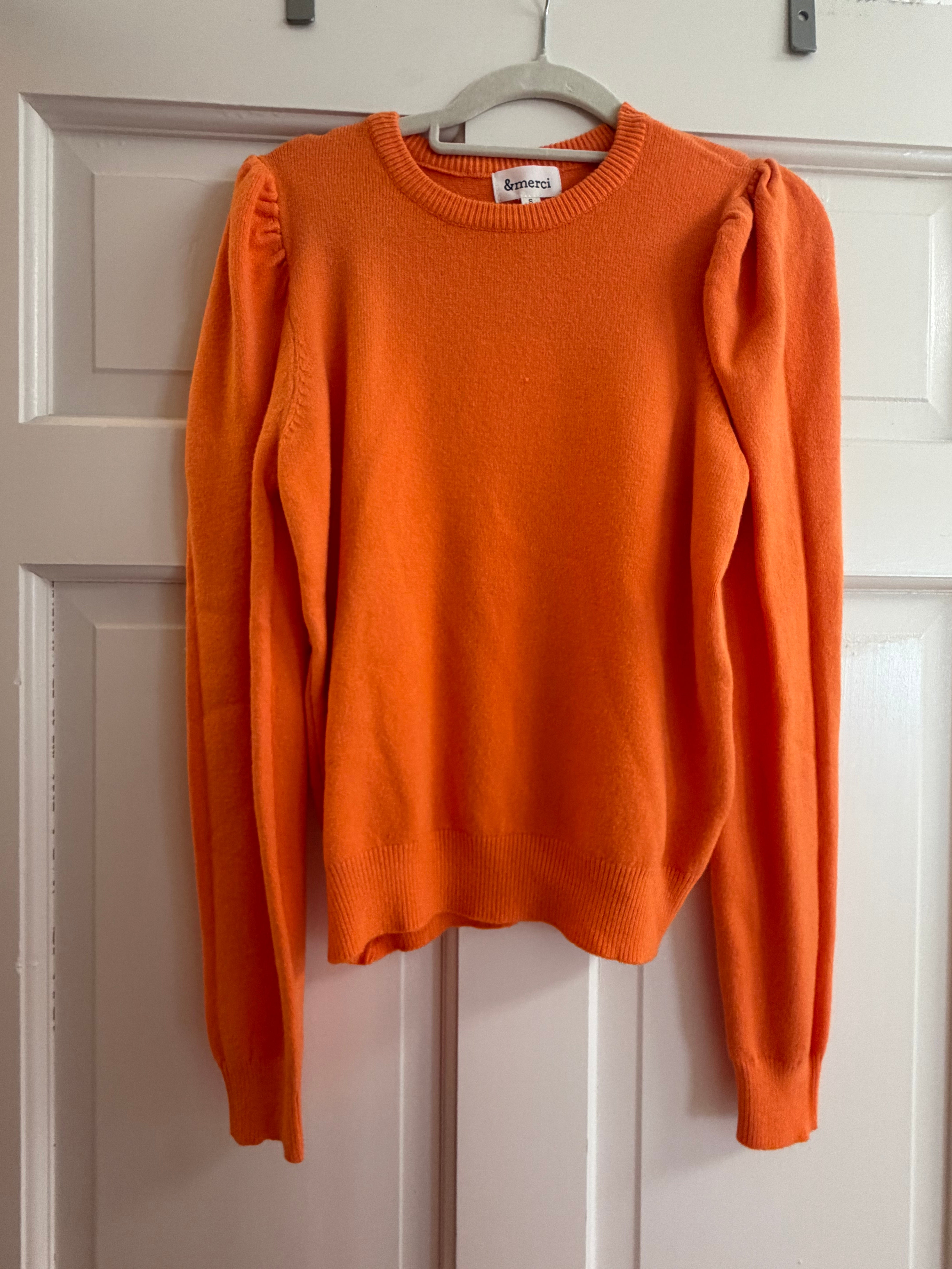 Puff Sleeve Round Neck Sweater