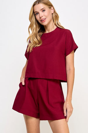 Solid Short Sleeve Set
