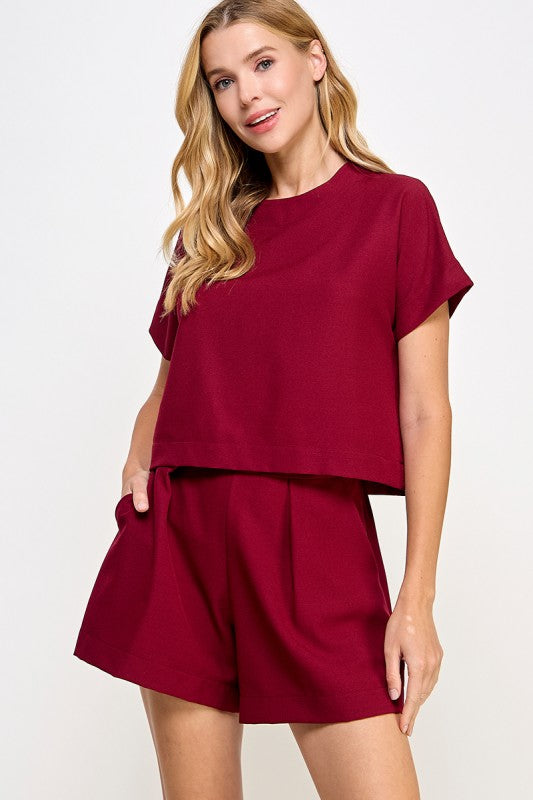 Solid Short Sleeve Set