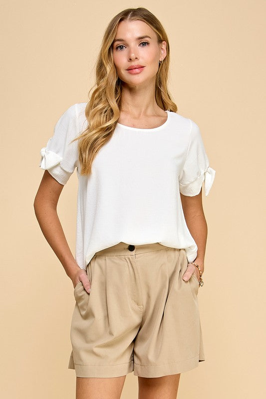 Solid Top with Bow Detail