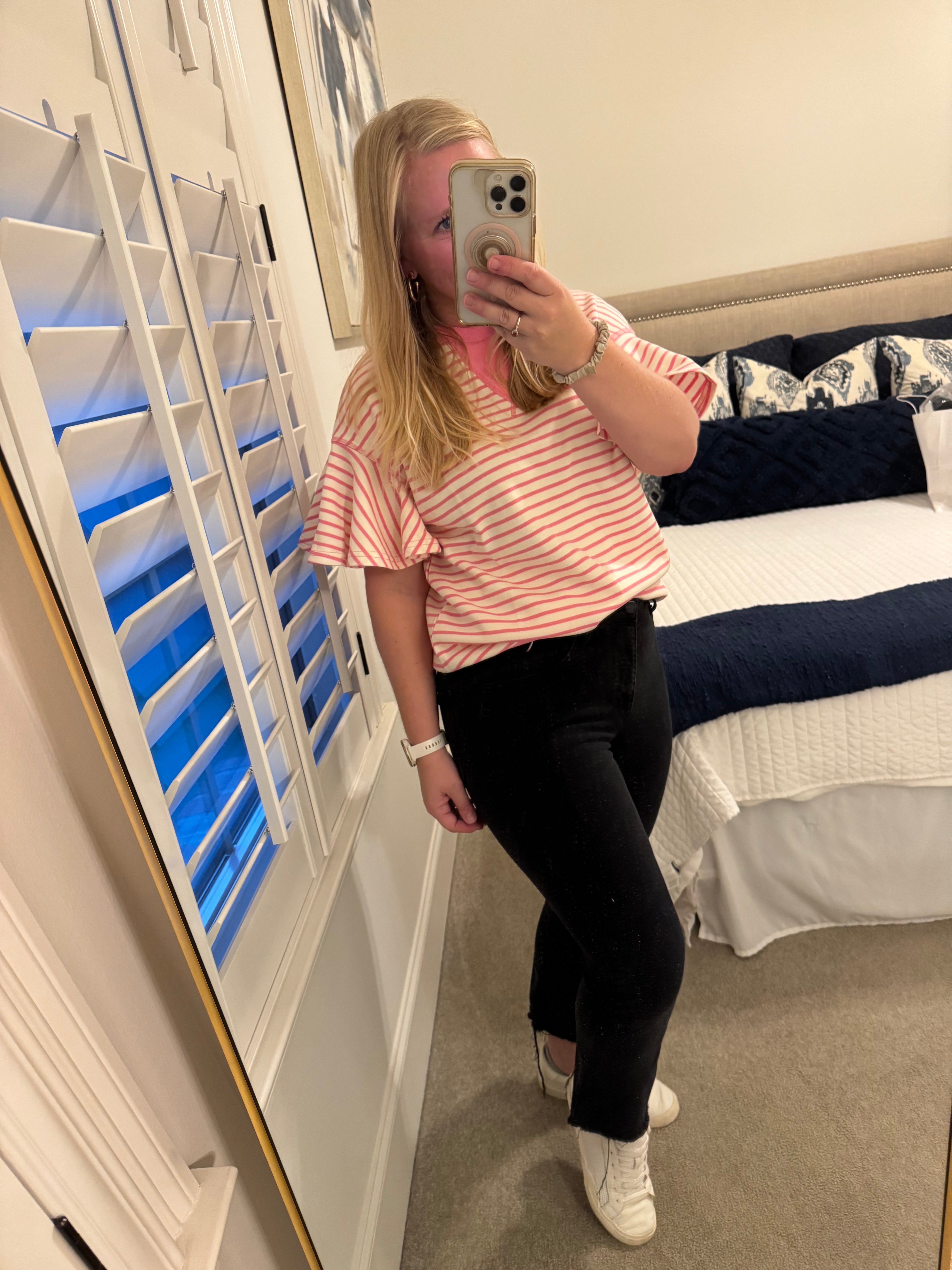 Striped Ruffle Sleeve