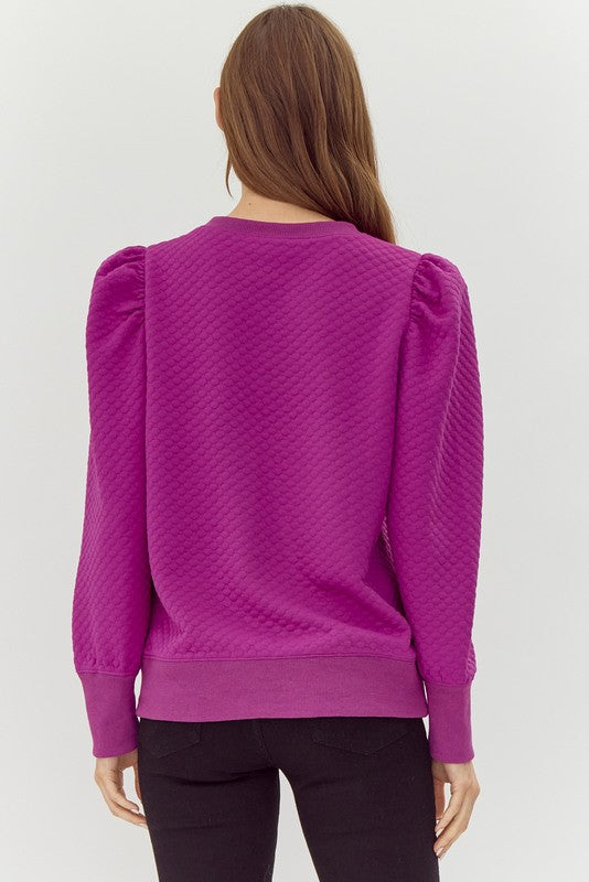 Embossed Texture Long Sleeve Top
