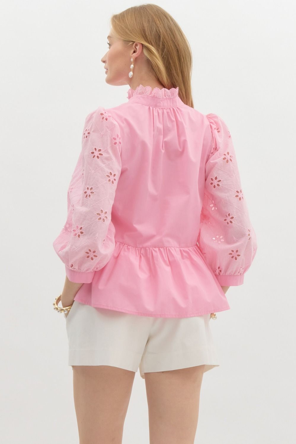 Eyelet Poplin Blouse