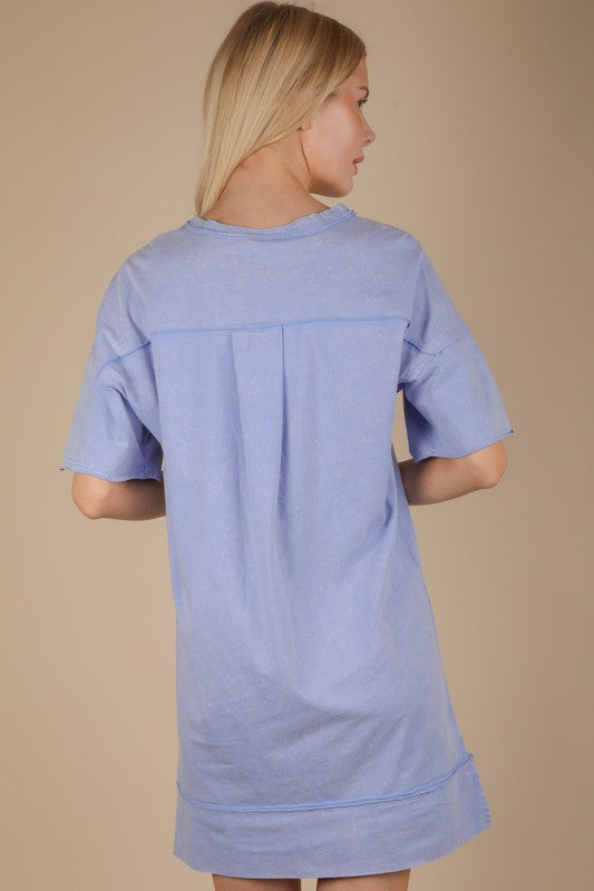 Mineral Washed Shift Mini Dress