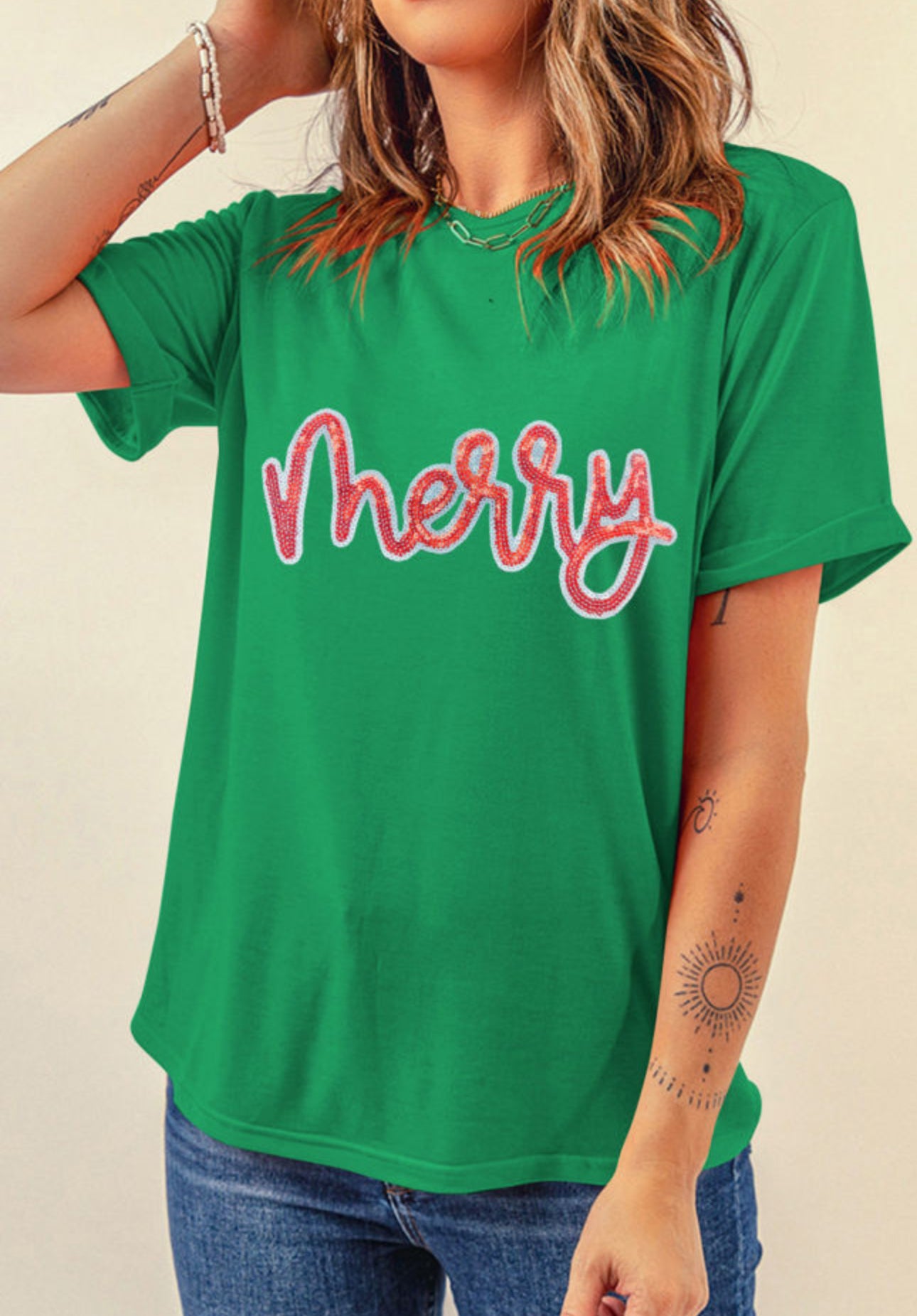 Merry Sequin Tee