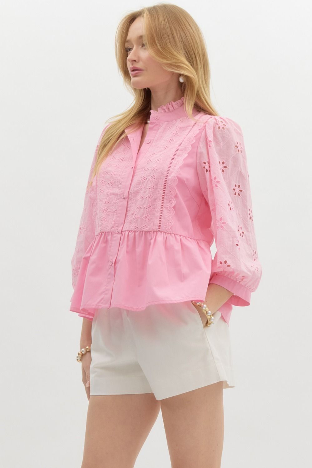 Eyelet Poplin Blouse