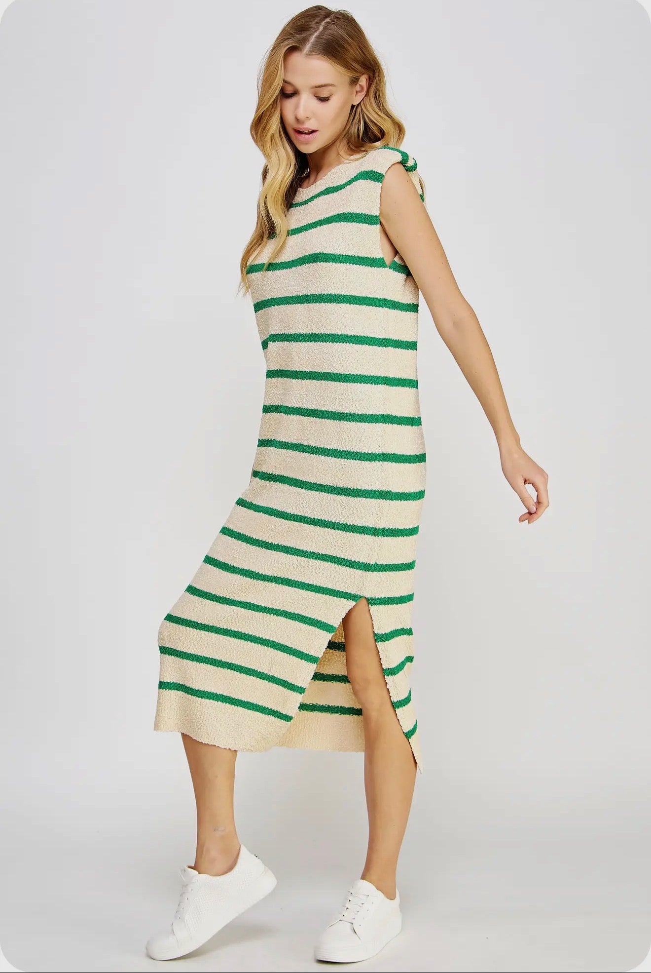 Shoulder Pad Stripe Midi