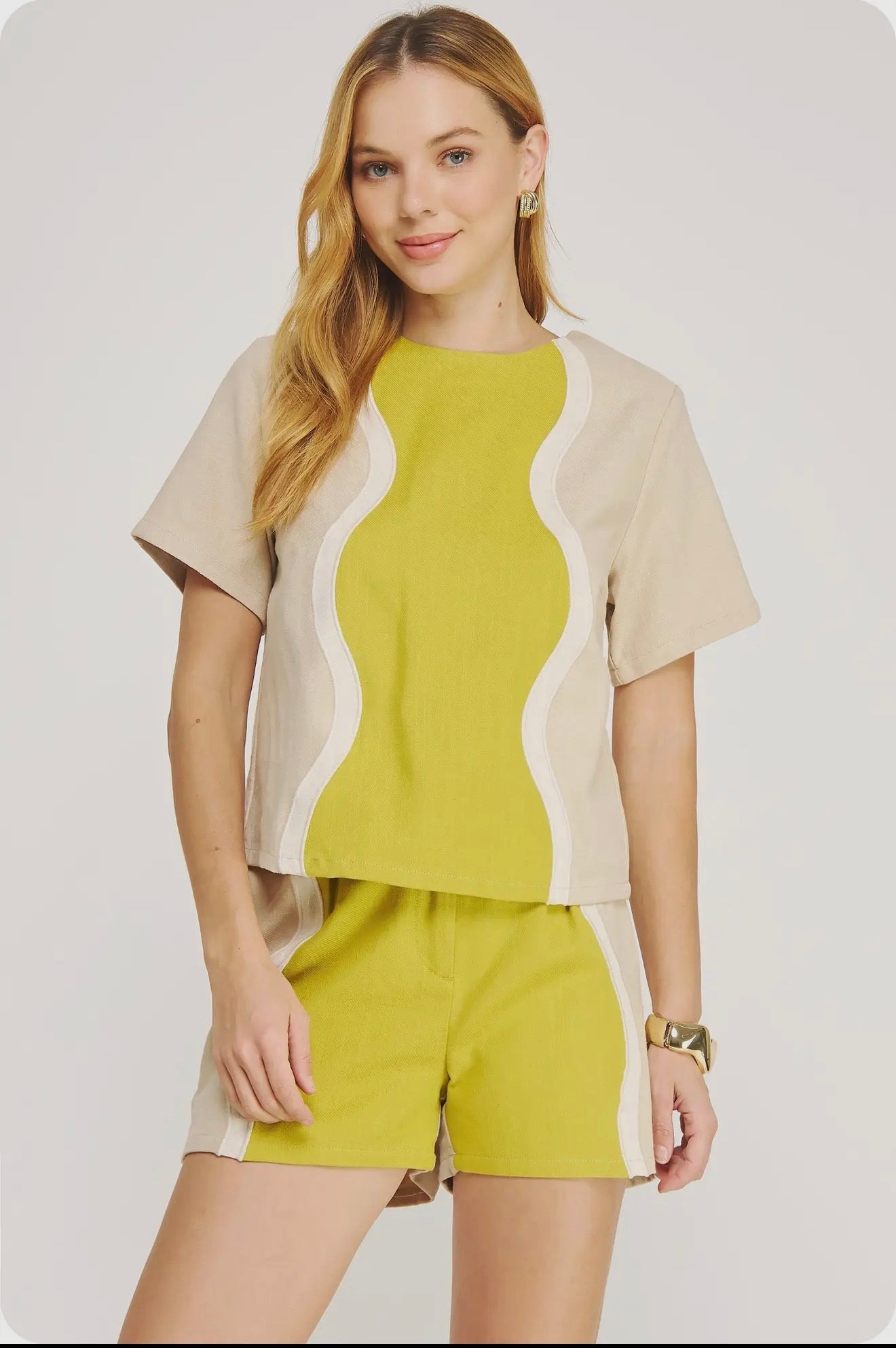 Wavy Contrast Colorblock Set