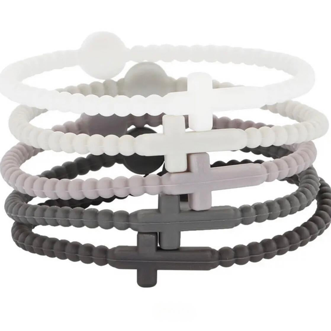 Silicone Cross Bracelet Set