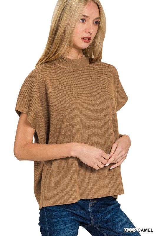 Mock Neck Boxy Top