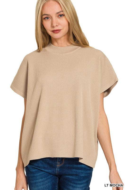 Mock Neck Boxy Top