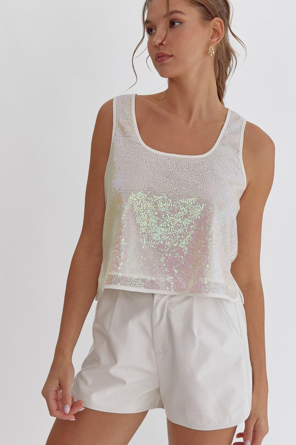 Metallic High Waisted Shorts