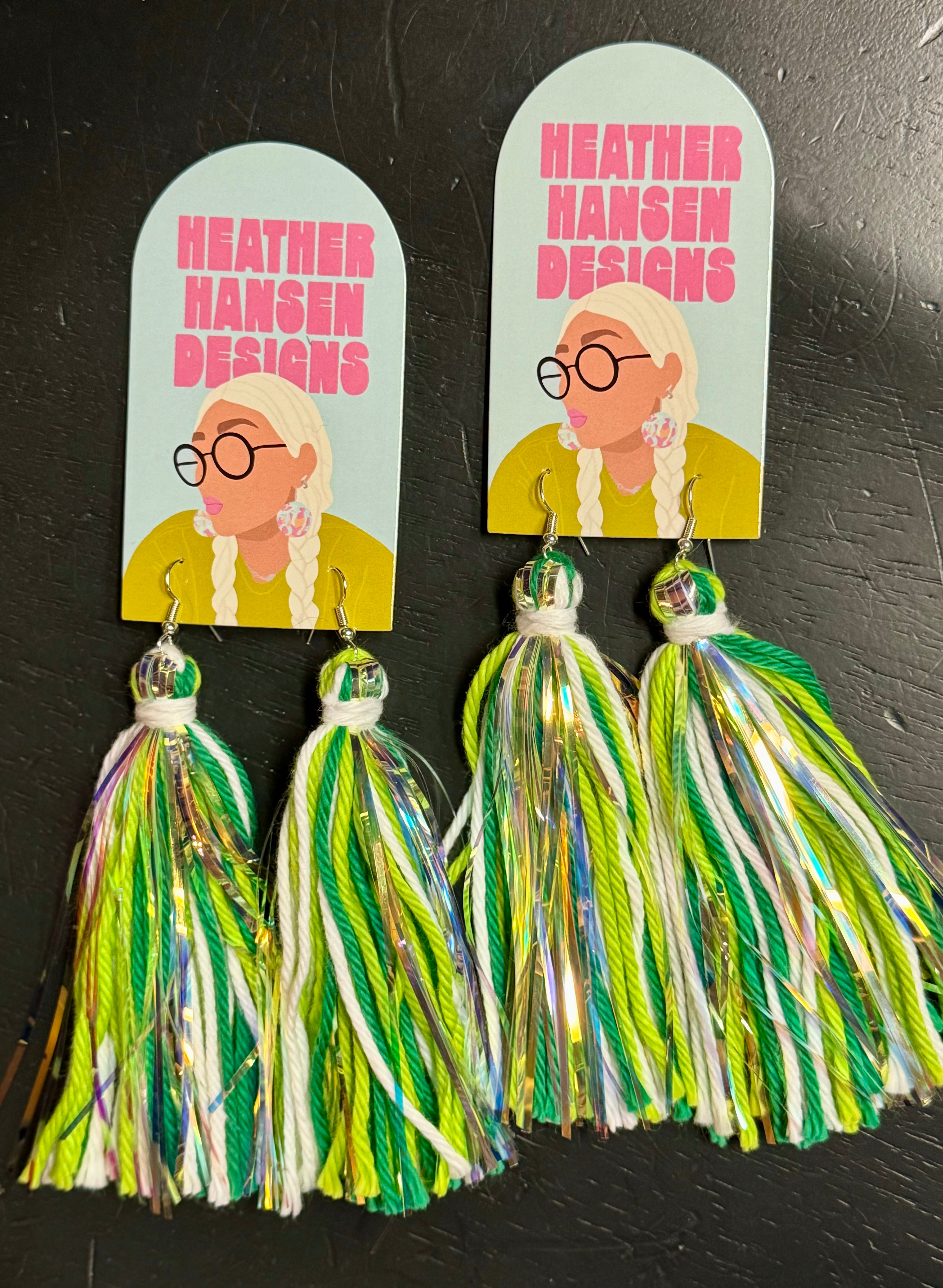 St. Patrick's Day Tinsel Earrings